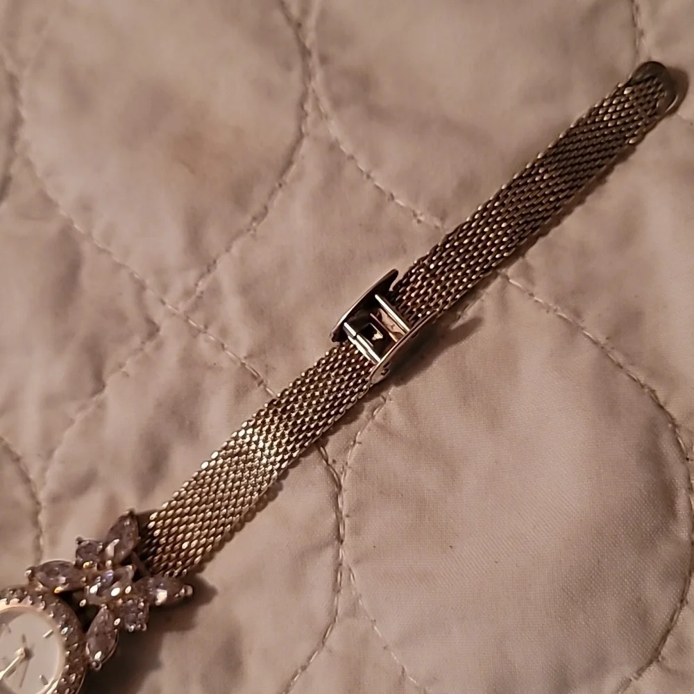 Lenox 925 Sterling Silver Stainless‎ Steel CZ Butterfly Watch Mesh Band Stunning